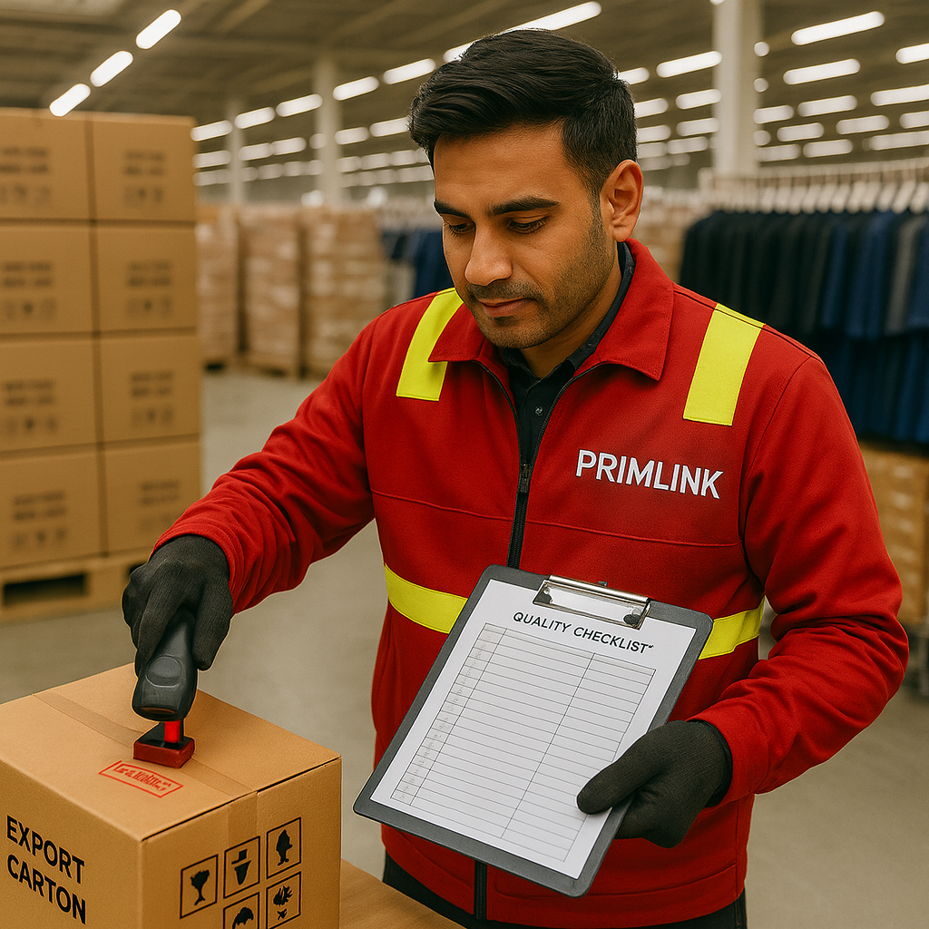 Inspector reviewing products before shipment